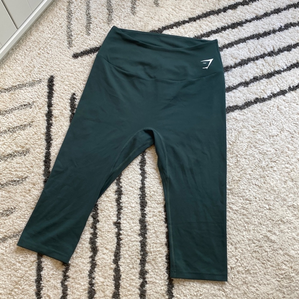 Gymshark forest green crop leggings size Large